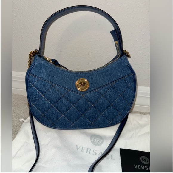 Versace La Medusa Denim Half Moon NWT Shoulder Bag  $1,275 
100% authentic! - Picture 1 of 5